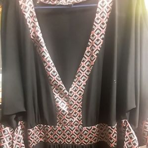 Black & red silk dress